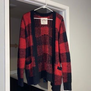 Flannel cardigan!